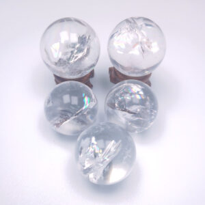 Rainbow clear quartz sphere healing energy crystal for decoration